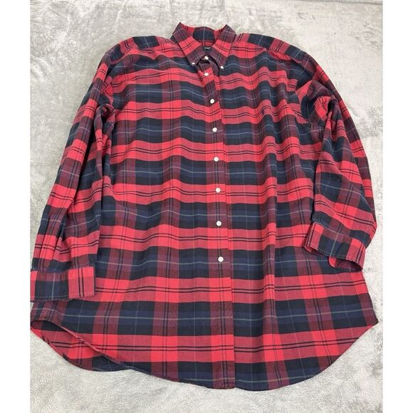 Ralph Lauren Long Sleeve Plaid Button Down Shirt Men's 2XLT Red - Picture 1 of 8